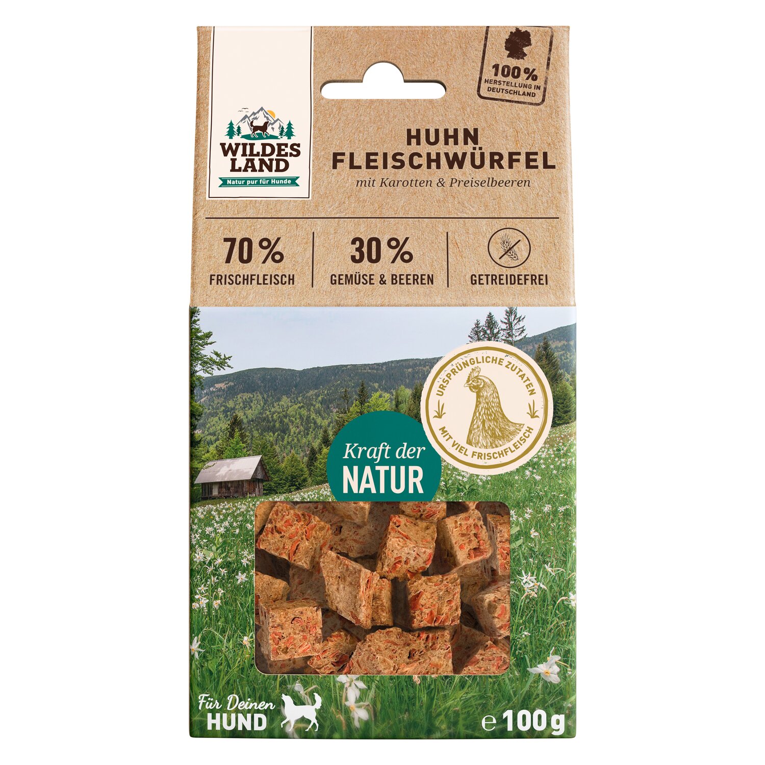 WILDES LAND Fleischwürfel - 100 g - Huhn