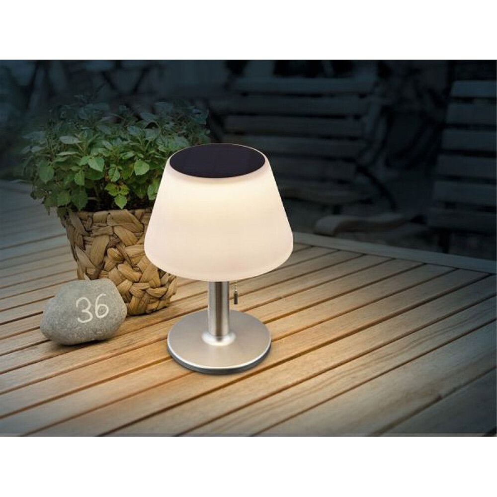 SOLCELLELAMPE GLOBO Ø195MM HVIT/KROM