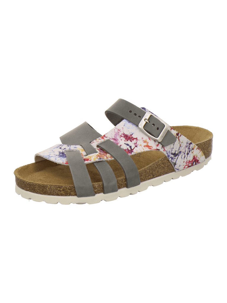 Pantoletten Damen Kralle grau-paint