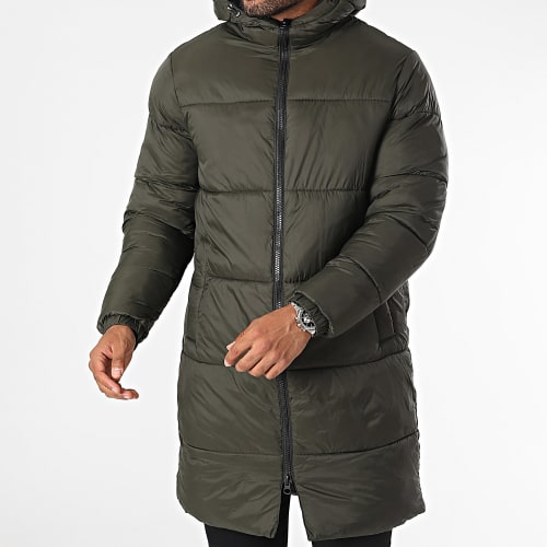 Doudoune Longue Capuche Marius Vert Kaki