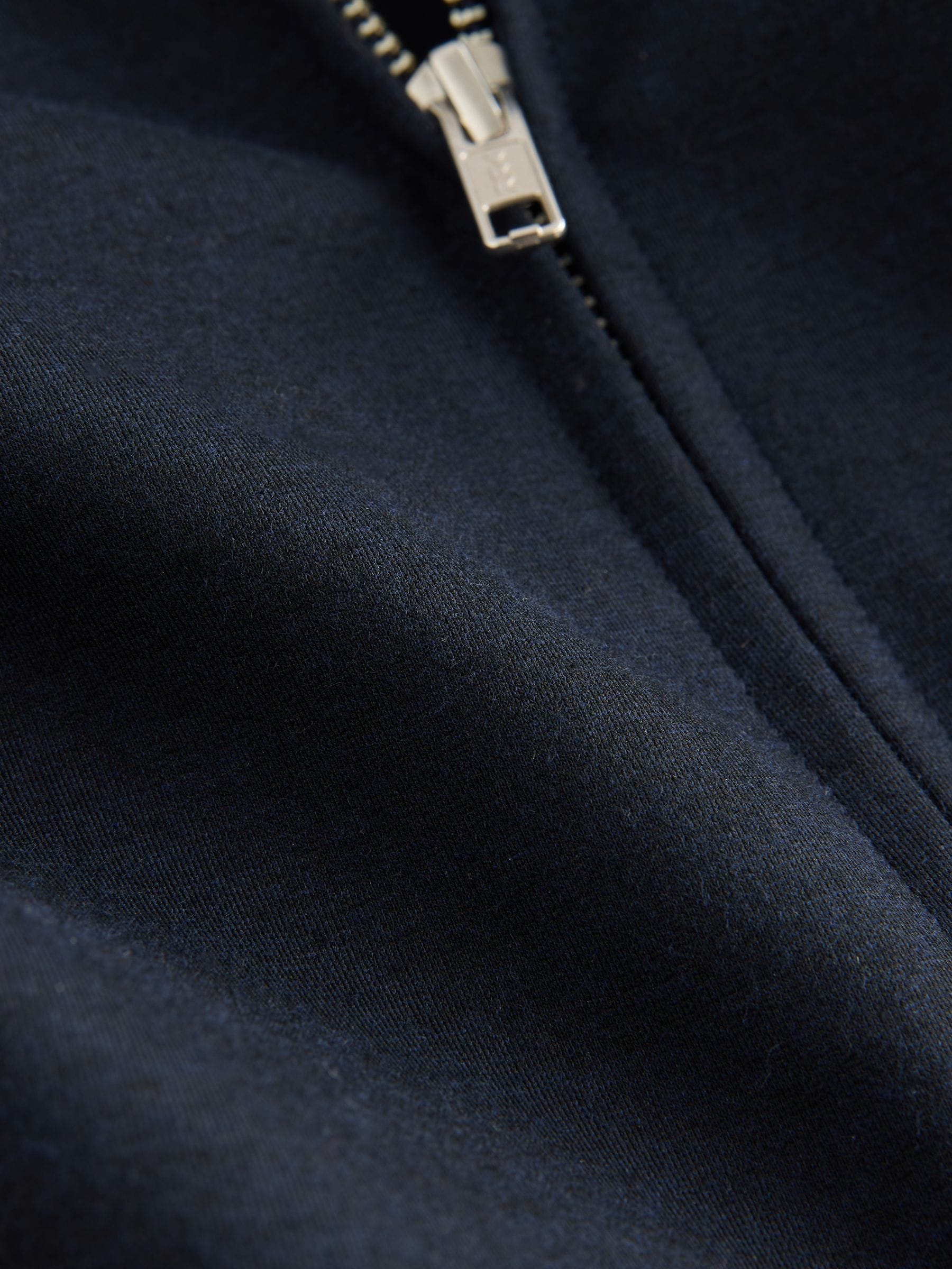 Donkerblauw - Premium Smart Funnel Neck Zip Through With Wool
