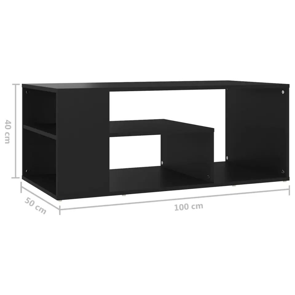 vidaXL - Salontafel - Zwart - Bewerkt hout