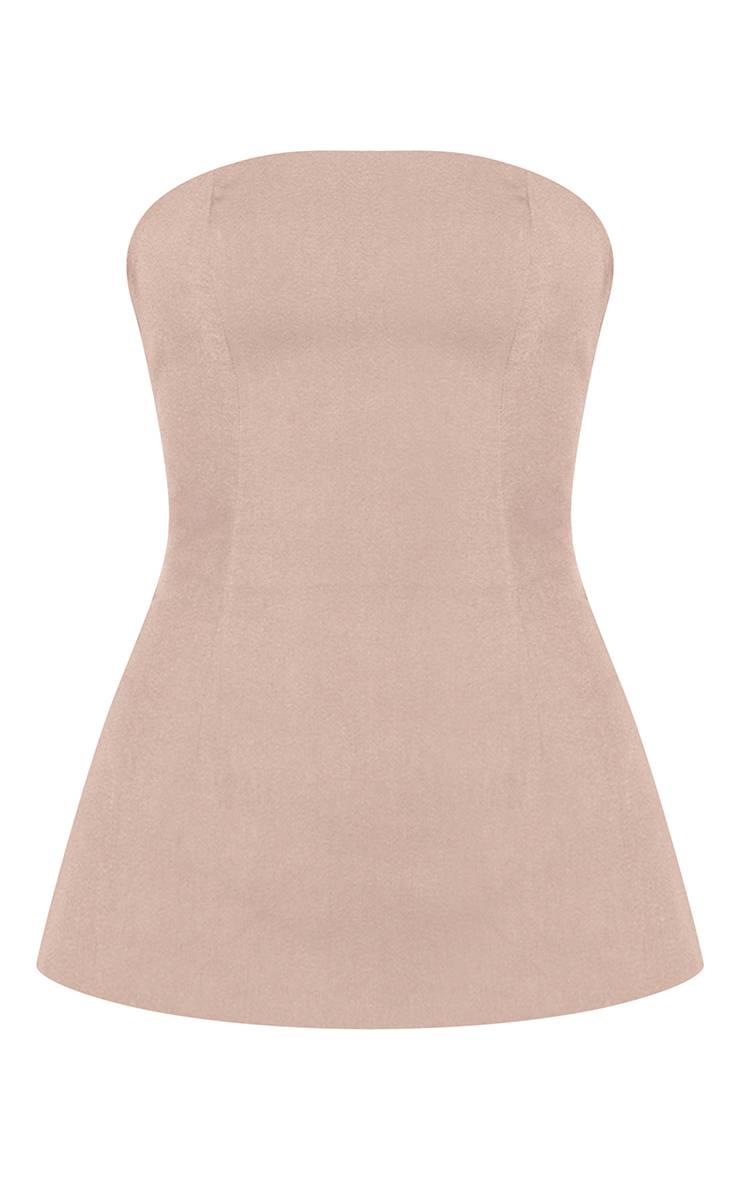 Deep Stone Top Bandeau Long Ajusté En Pierre Foncée Ensemble Coordonné