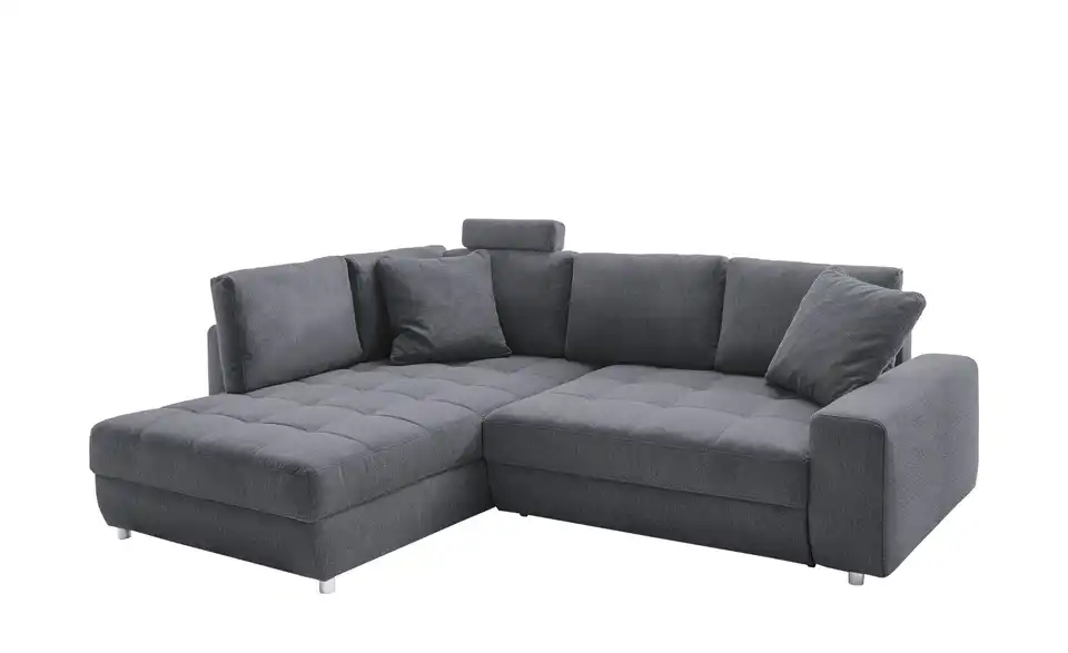 Ecksofa Arissa de Luxe Anthrazit links Webstoff