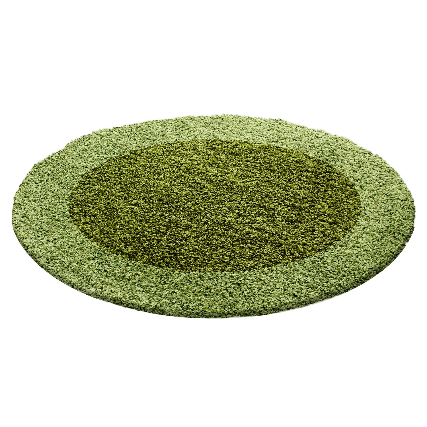 Wunderschöne Rund Bordüre Shaggy Hochflor Langflor Designer Teppich 2 Farbig