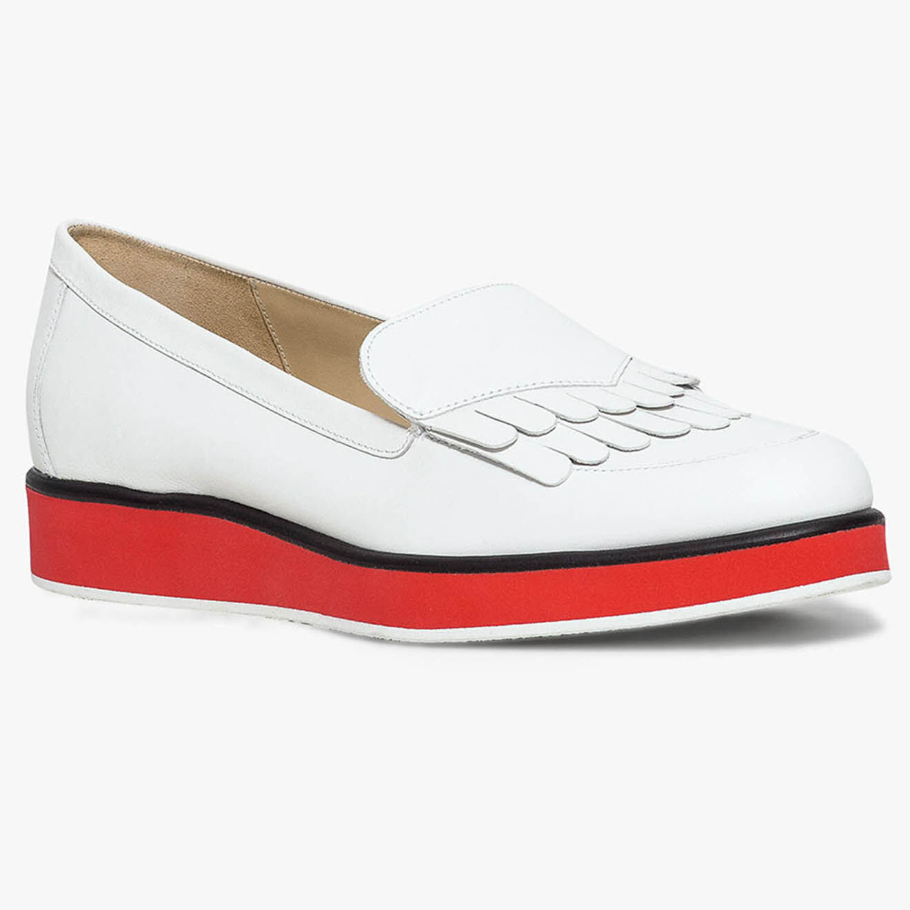 Bocage Mocassins en Cuir Latifa blancs