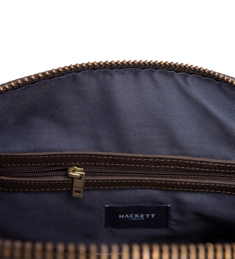 Bolsa de viagem Hackett Ludgate em couro marrom