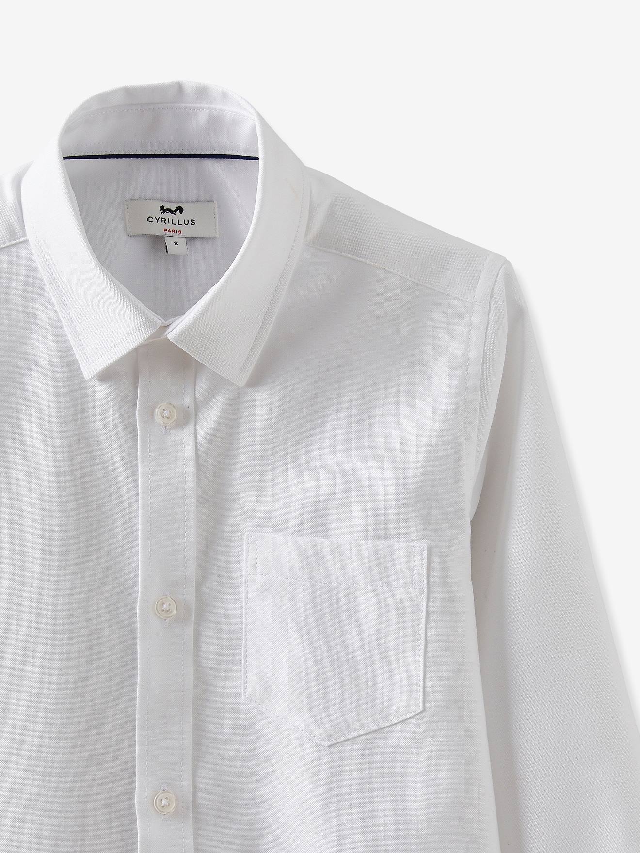 Camisa Oxford branca lisa CYRILLUS para meninos