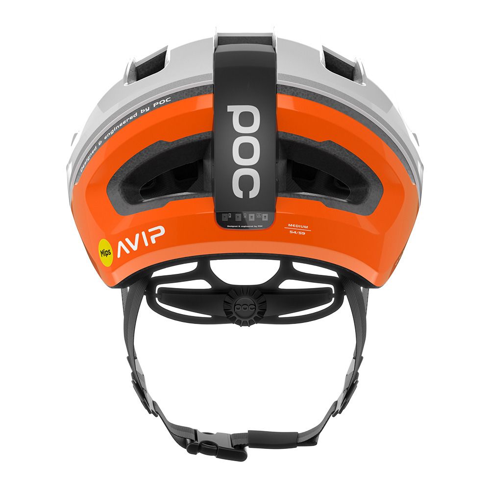 Poc OMNE BEACON MIPS - Casque VTT fluorescent orange avip/hydrogen white