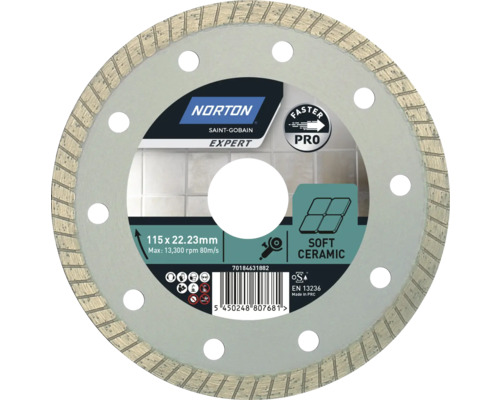 Norton Expert diamantschijf Pro Soft Ceramic Ø 115x22,23 mm