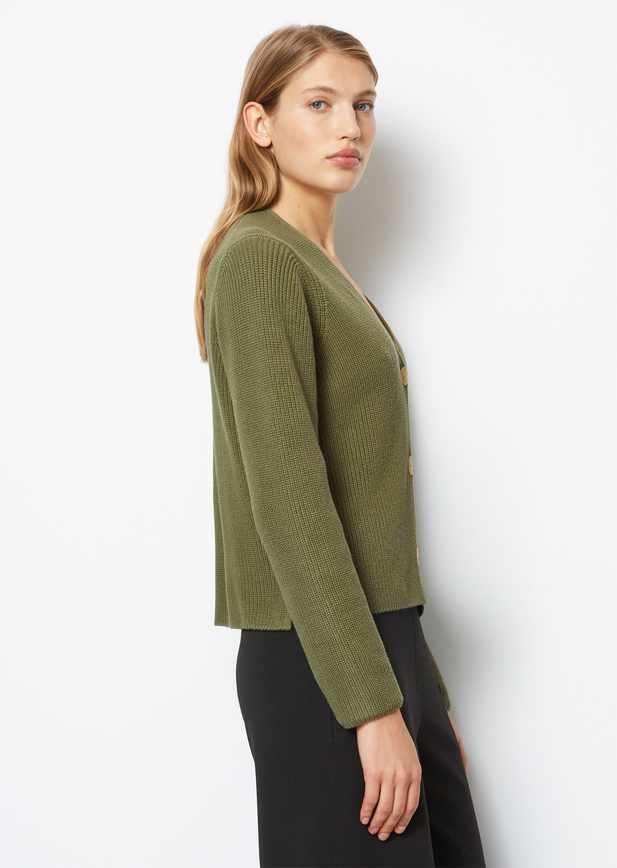 V-Neck-Cardigan relaxedaus Heavy-Weight-Organic-Cotton