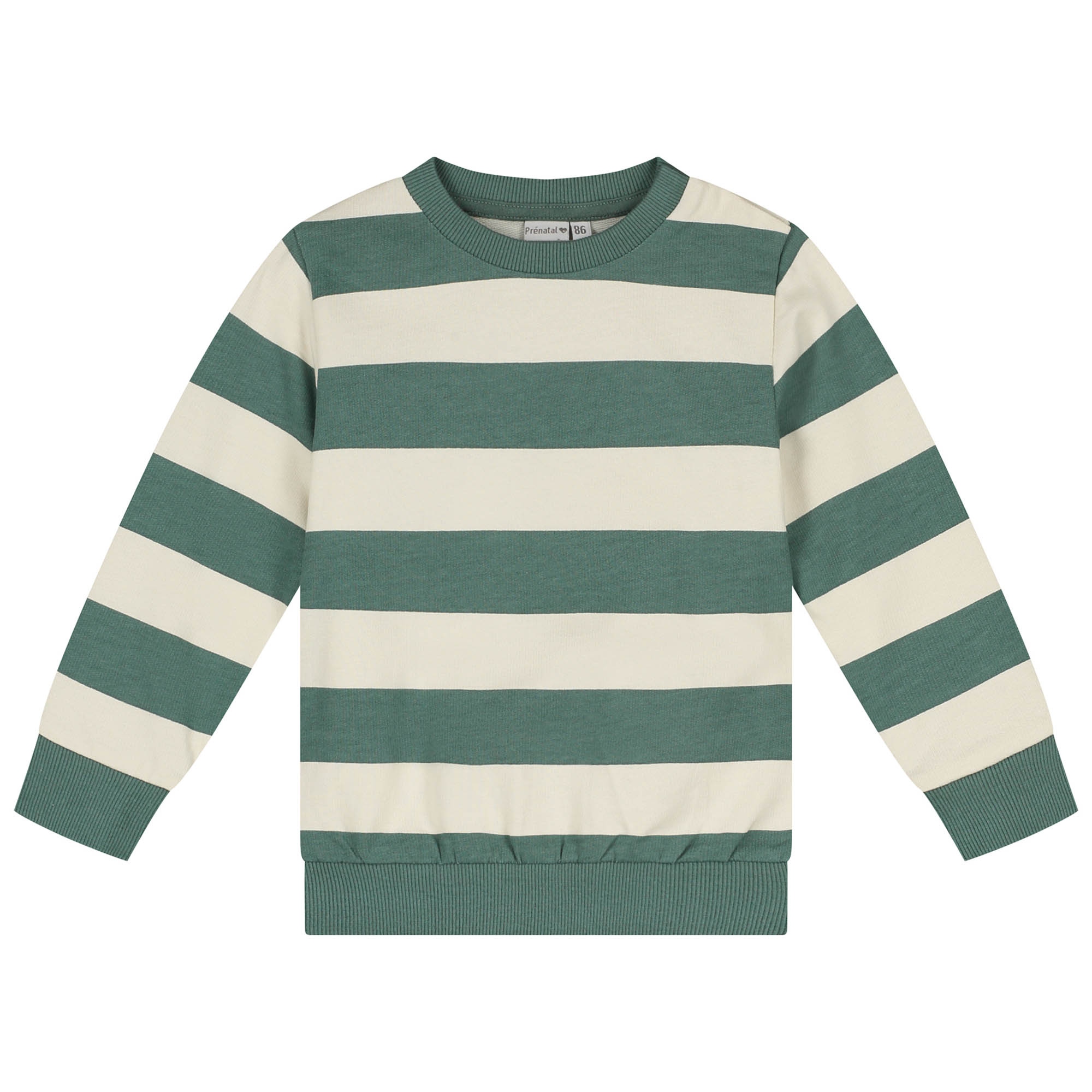 Prénatal baby sweater lange mouwen strepen groen