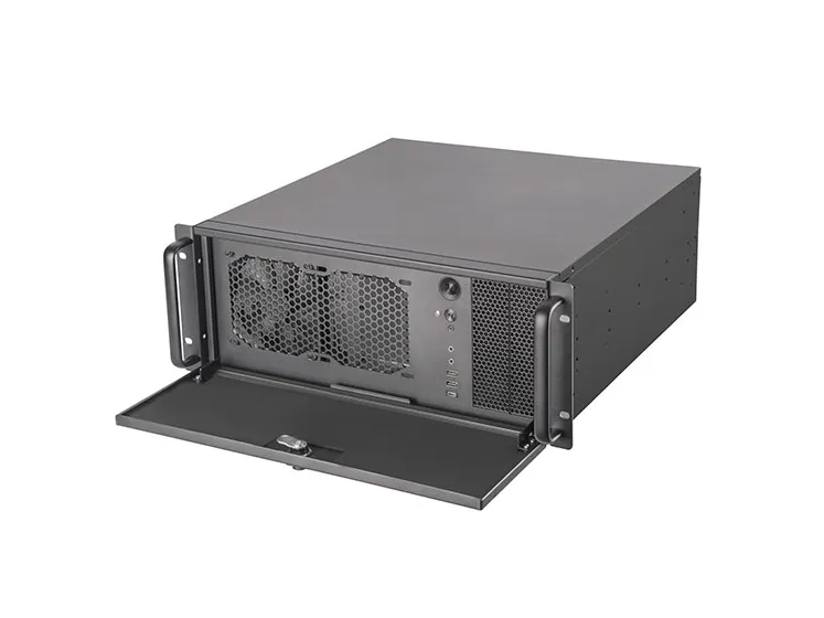 SilverStone RM42-502 - Rack-monterbar - 4U - SSI EEB - ingen strømforsyning (ATX / PS/2) - sort - USB/Lyd