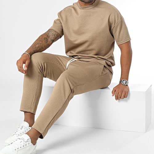 Ensemble Tee Shirt Et Pantalon Beige