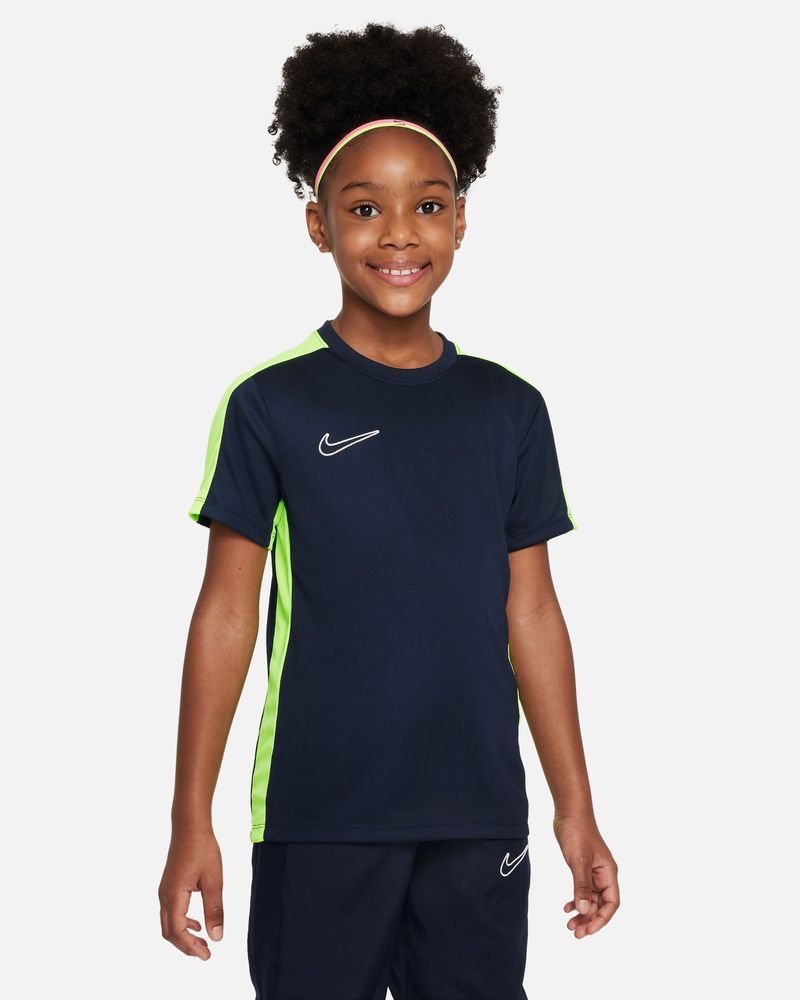 Maillot d'entraînement Nike Academy 23 Bleu Marine & Jaune Fluo pour enfant