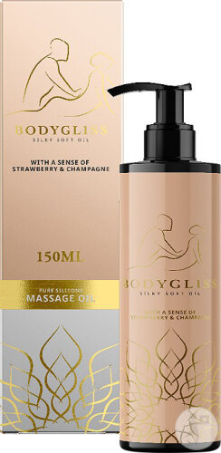 BodyGliss Huile De Massage Et Lubrifiant Fraise Et Champagne Flacon-Pompe 150ml
