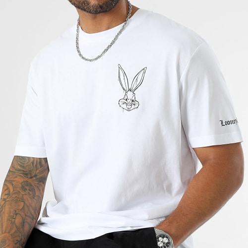 Tee Shirt Oversize Large Angry Bugs Bunny Blanc Noir
