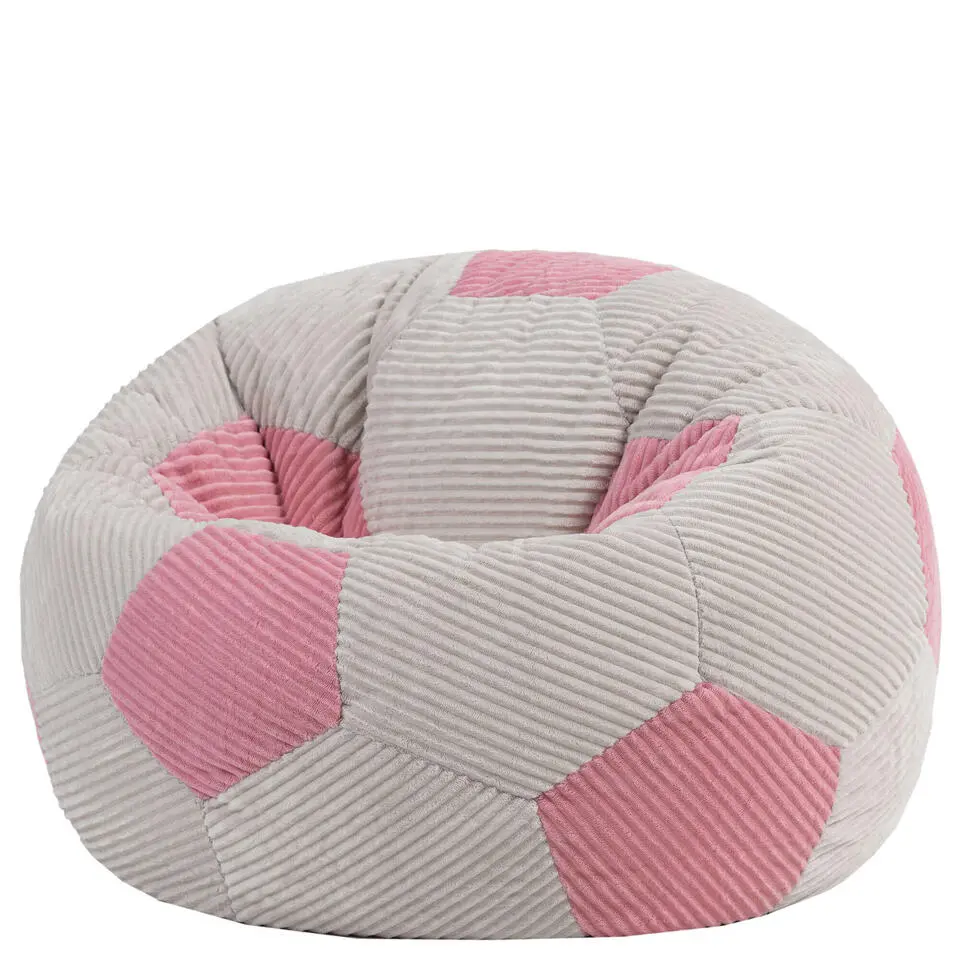 icon - Kingston Kinderzitzak Stoel - Ribfluweel - Voetbal - Roze