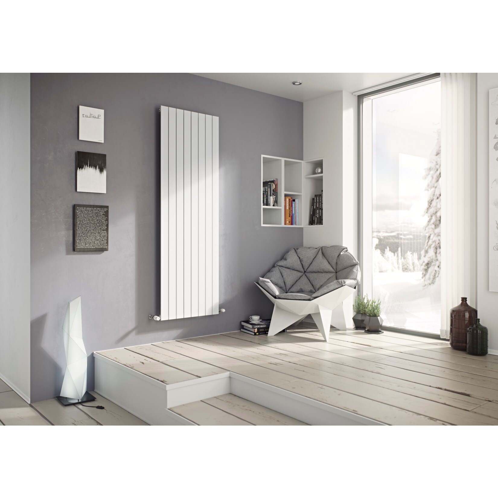 Ximax P1 Vertikale Paneelprofile Designheizkörper B 44,5 x H 150 x T 6,5 cm weiß
