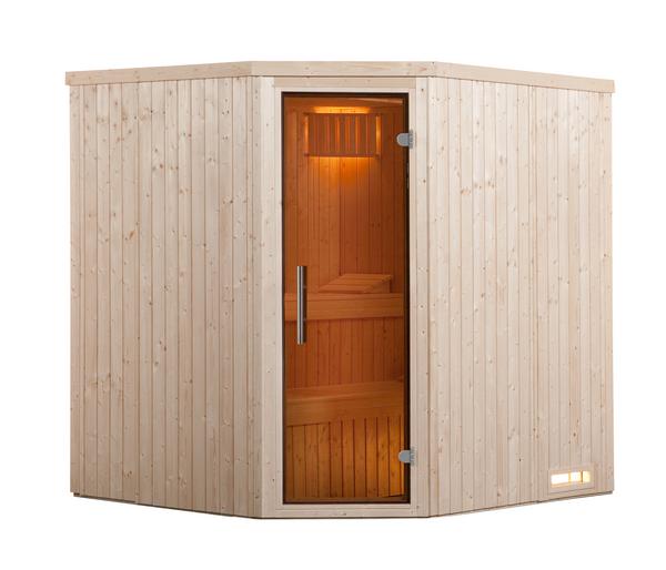 Weka Ecksauna Kiruna mit Glastür, inkl.