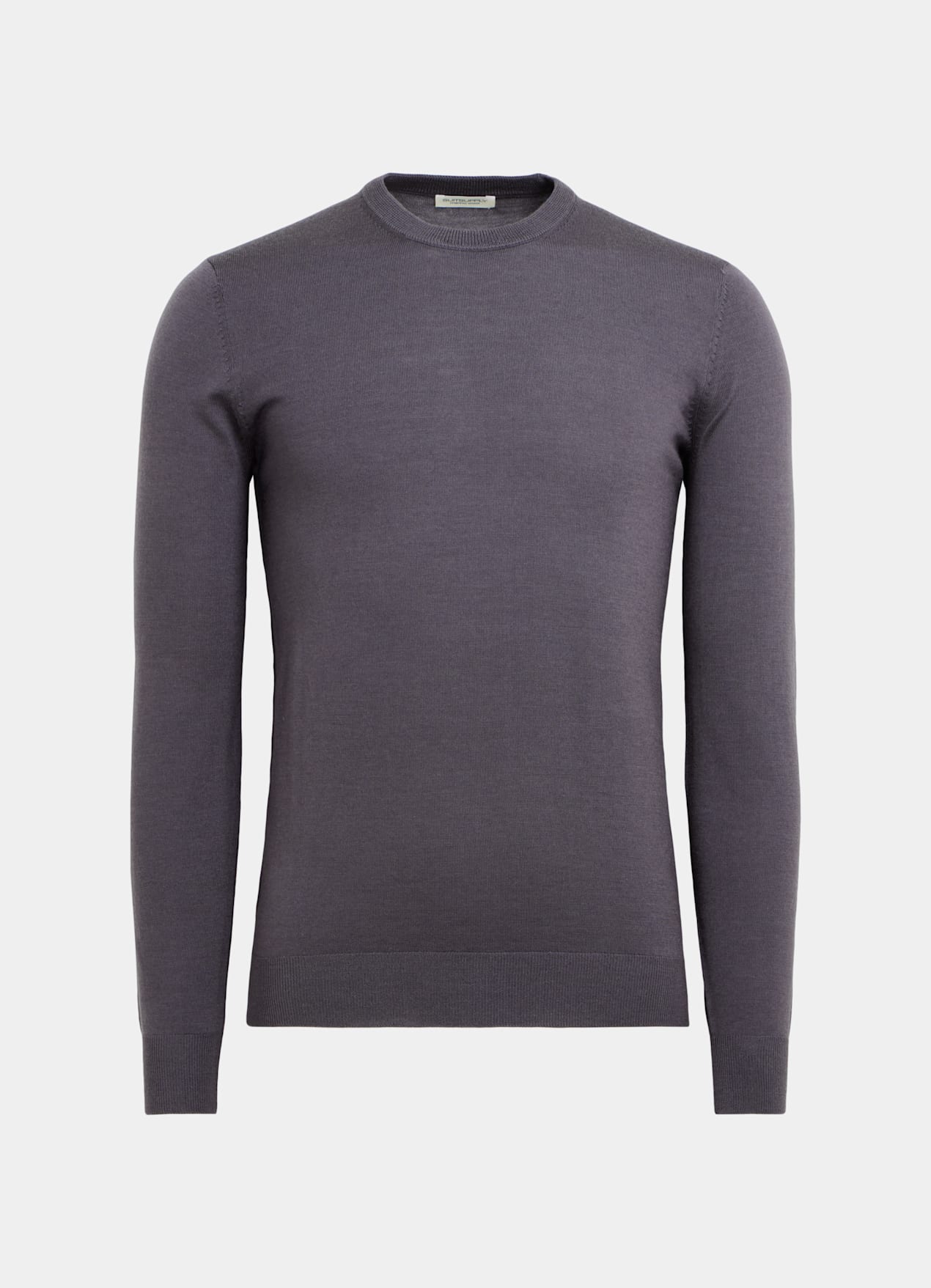 Pull col rond Merino violet
