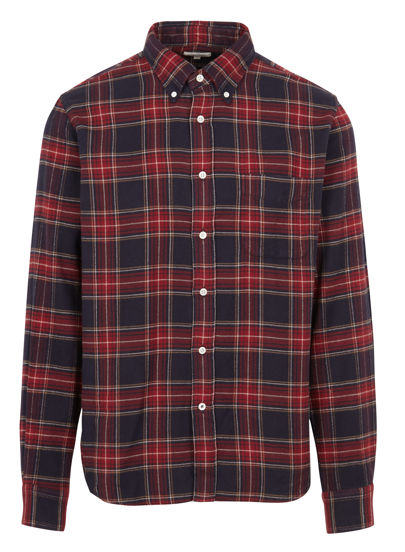 PITT - Chemise droit col classique en coton imprimé | Bleu