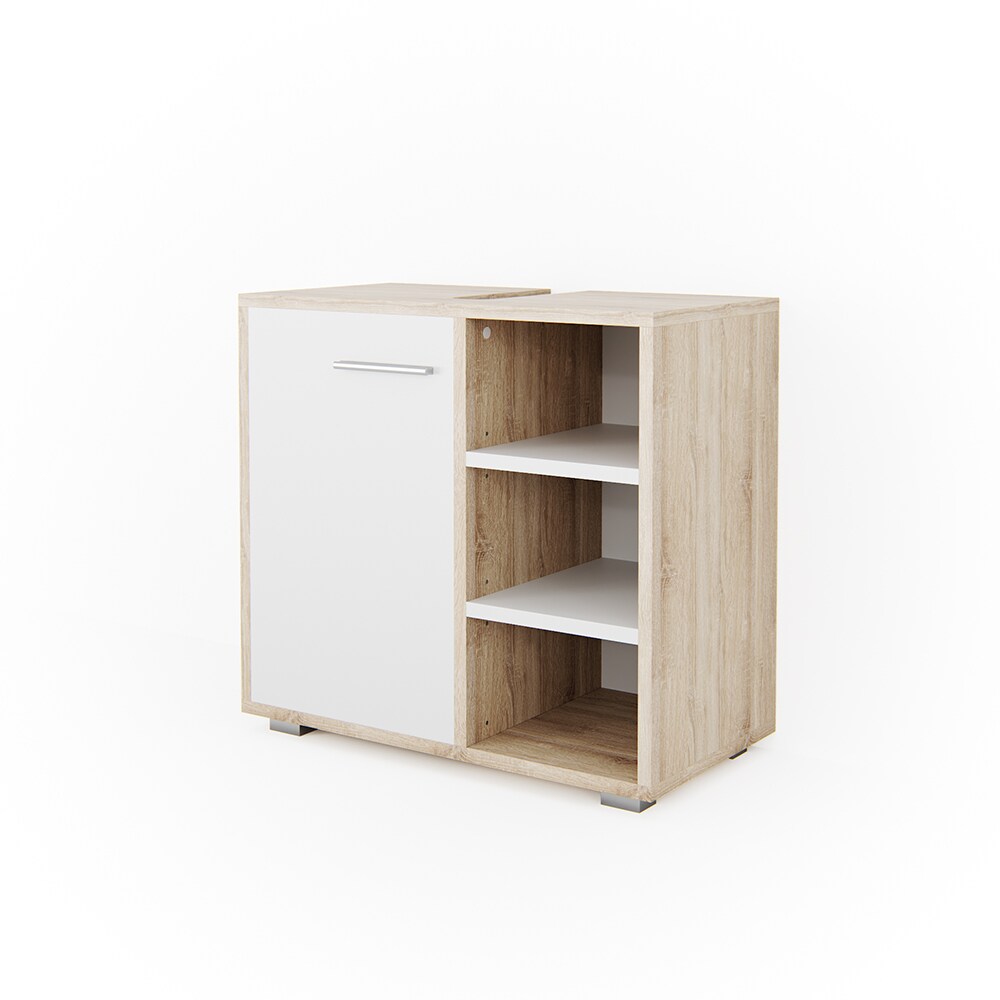 Vicco Waschtischunterschrank Perry Unterschrank Waschbecken Waschtisch Weiß / Sonoma