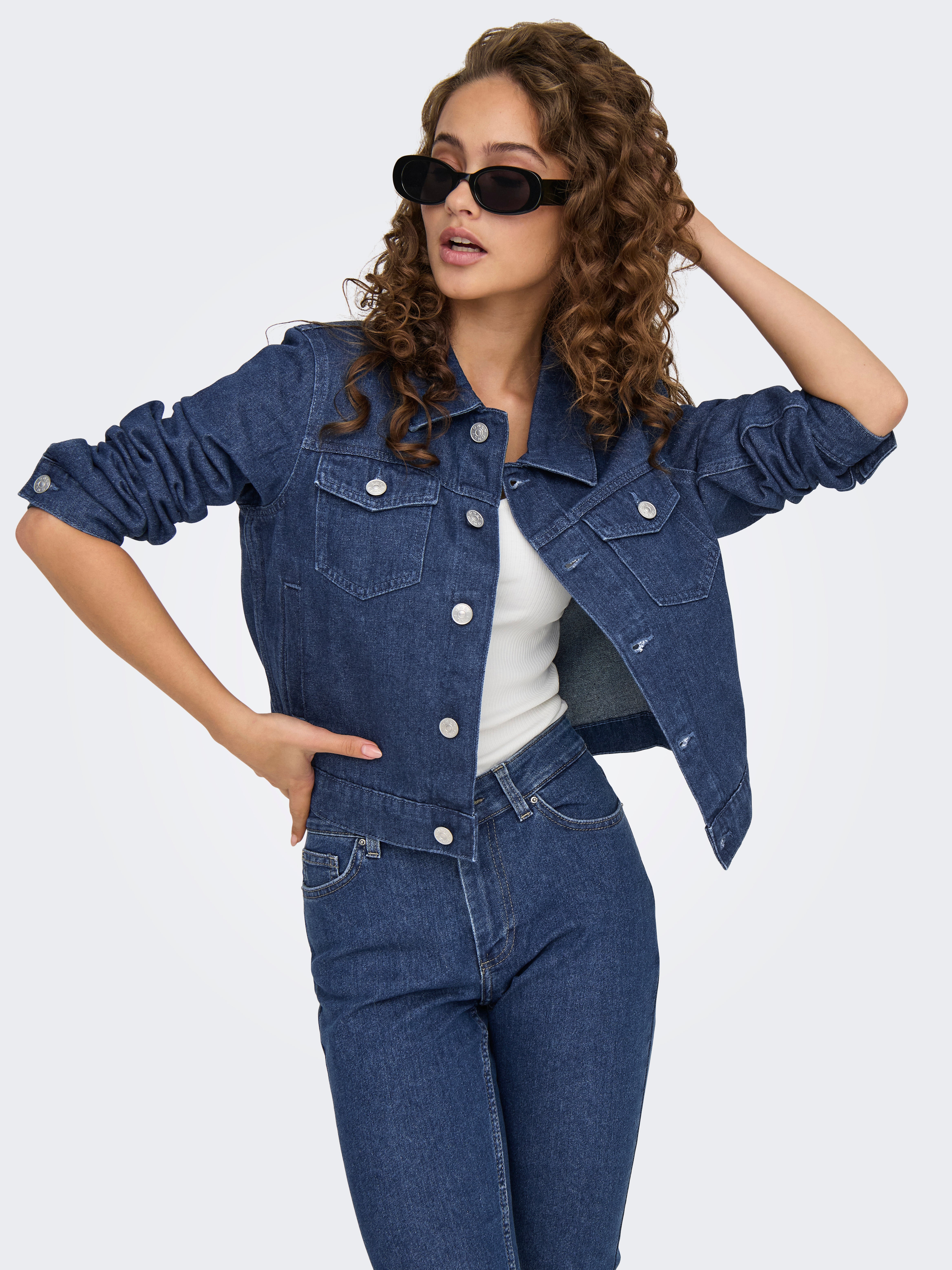 ONLRILLO Jeansjacke Dark Blue Denim