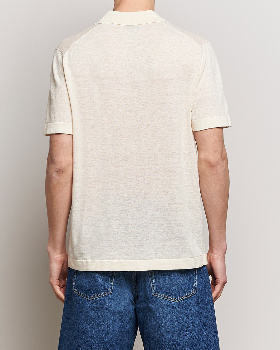 Les Deux Emmanuel Linen/Cotton Polo Knit Ivory