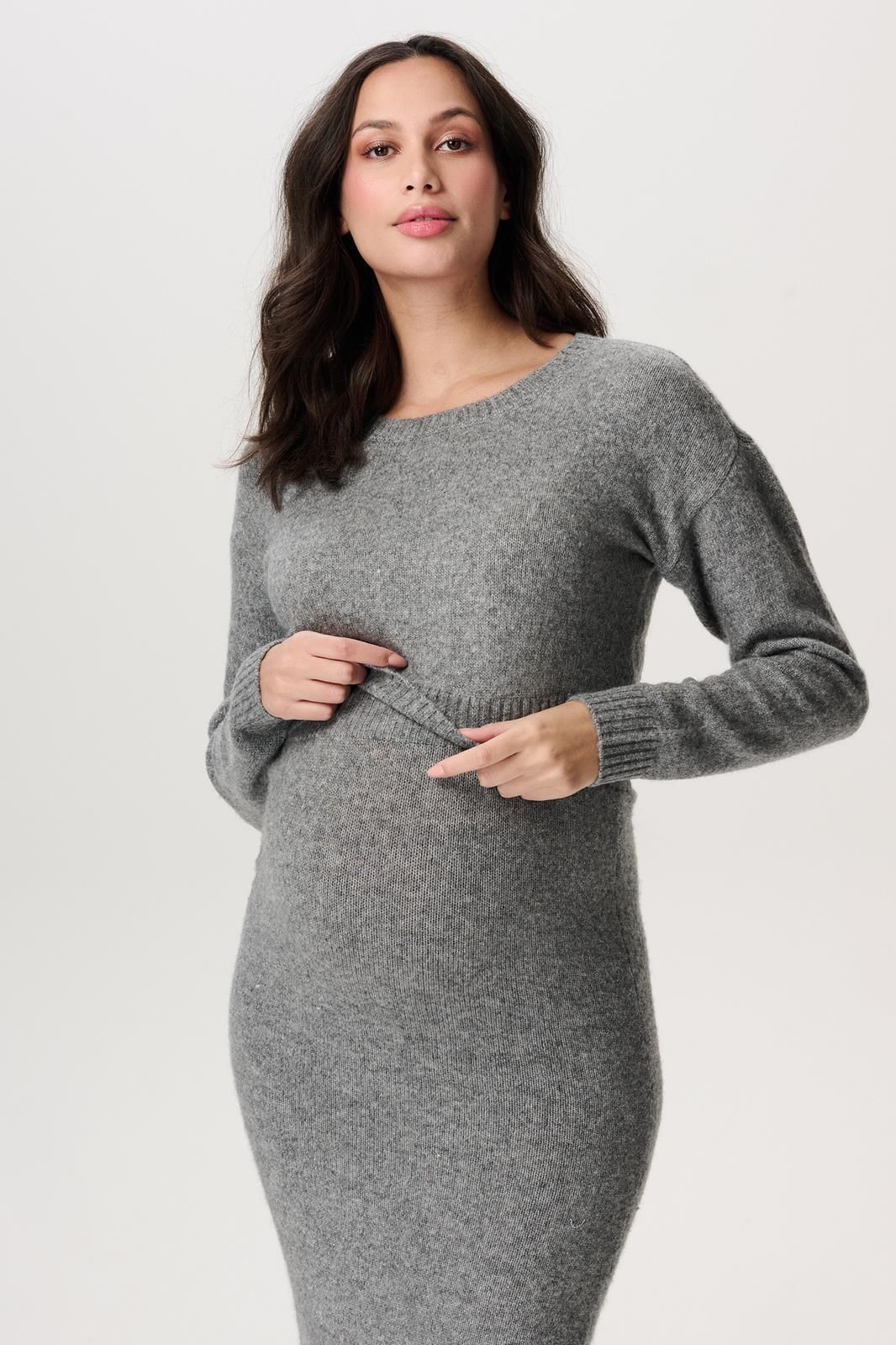 Noppies Maternity Trui met voedingsfunctie Mandal - Light Grey Melange