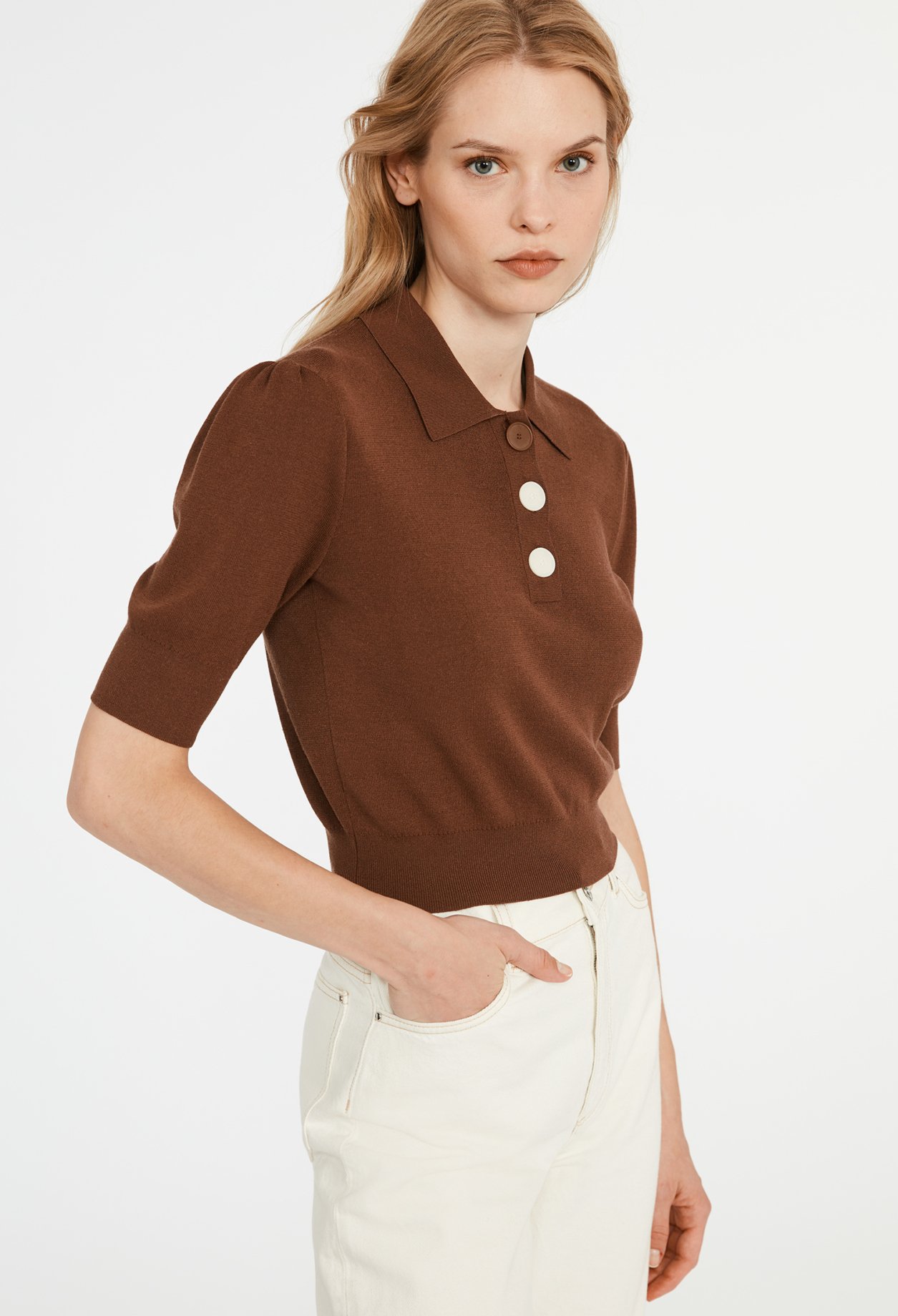 Polo maille &agrave; manches courtes