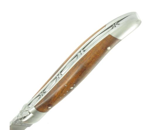 Laguiole 12 cm Bois de Fer - Mouche travaillée - 2 mitres Couteau de poche par Laguiole en Aubrac