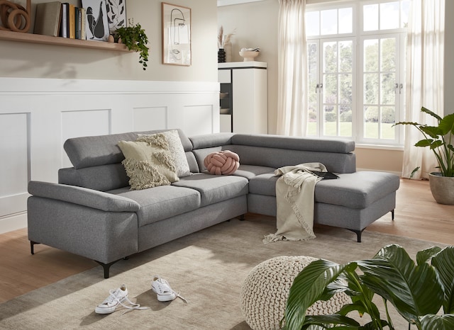 Ecksofa LONIGO 247 x 196 cm grau