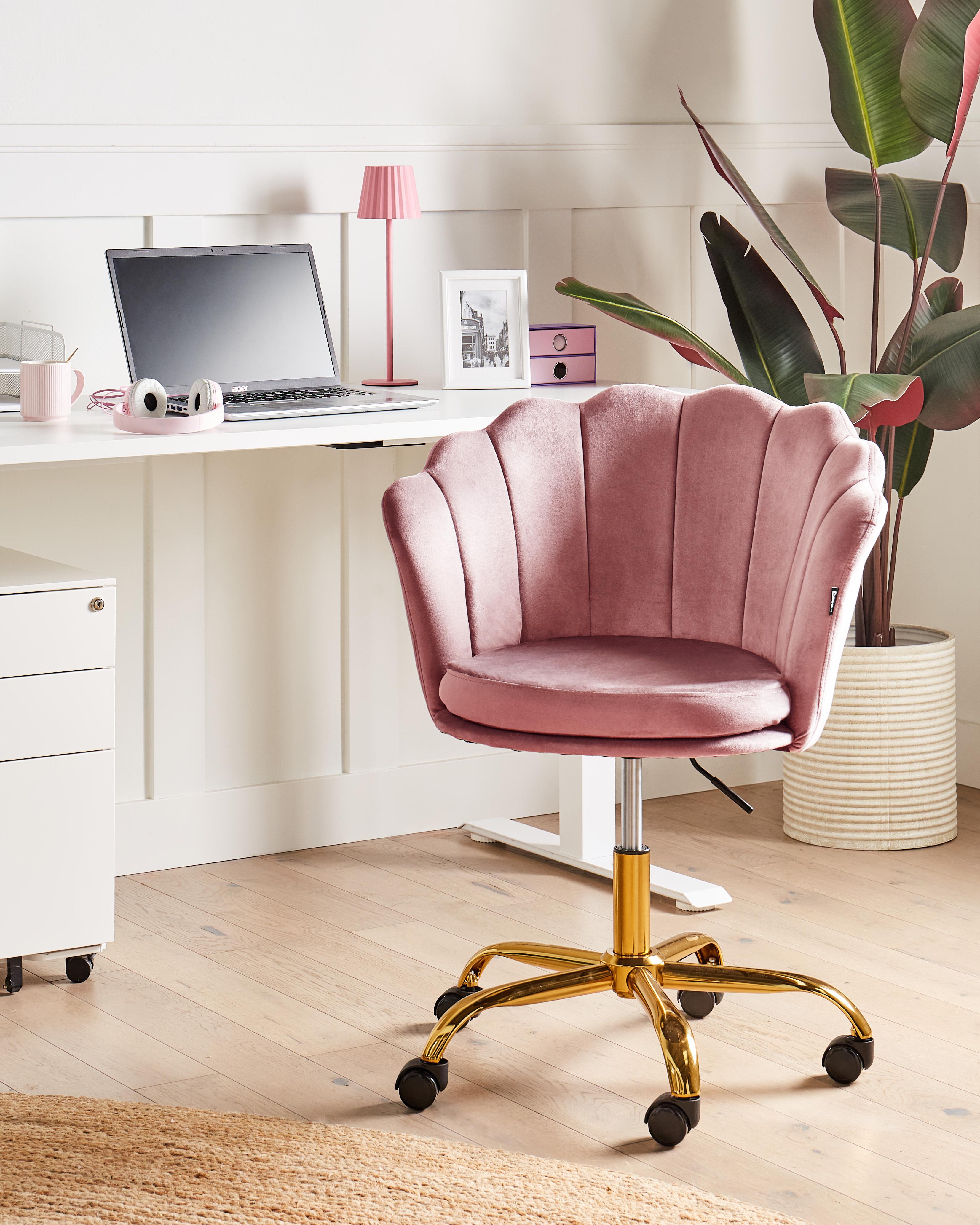 Bureaustoel MONTICELLO Fluweel Roze