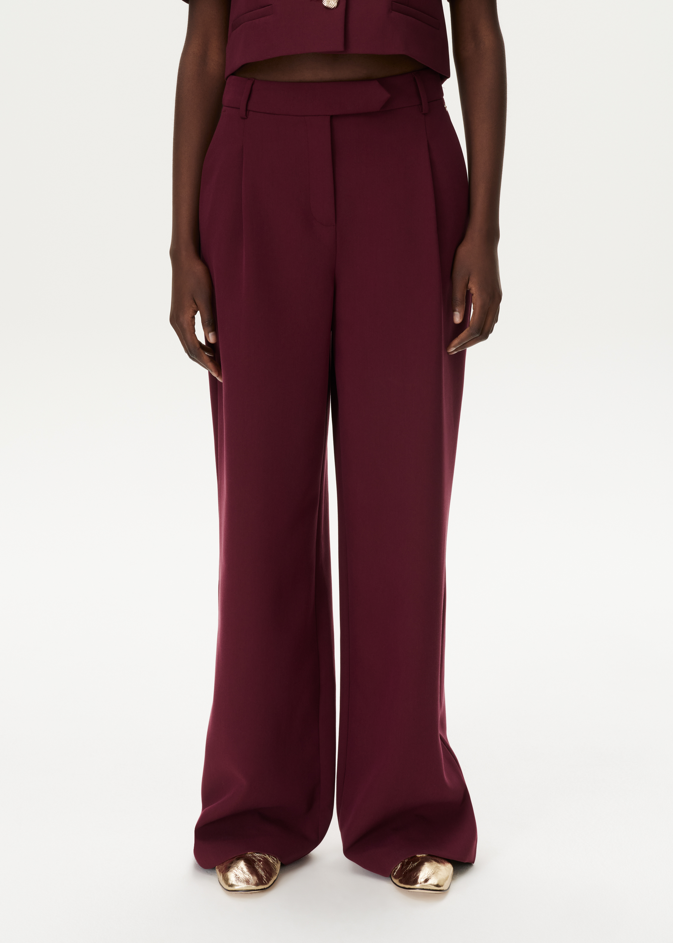 Pantalon met plooidetails