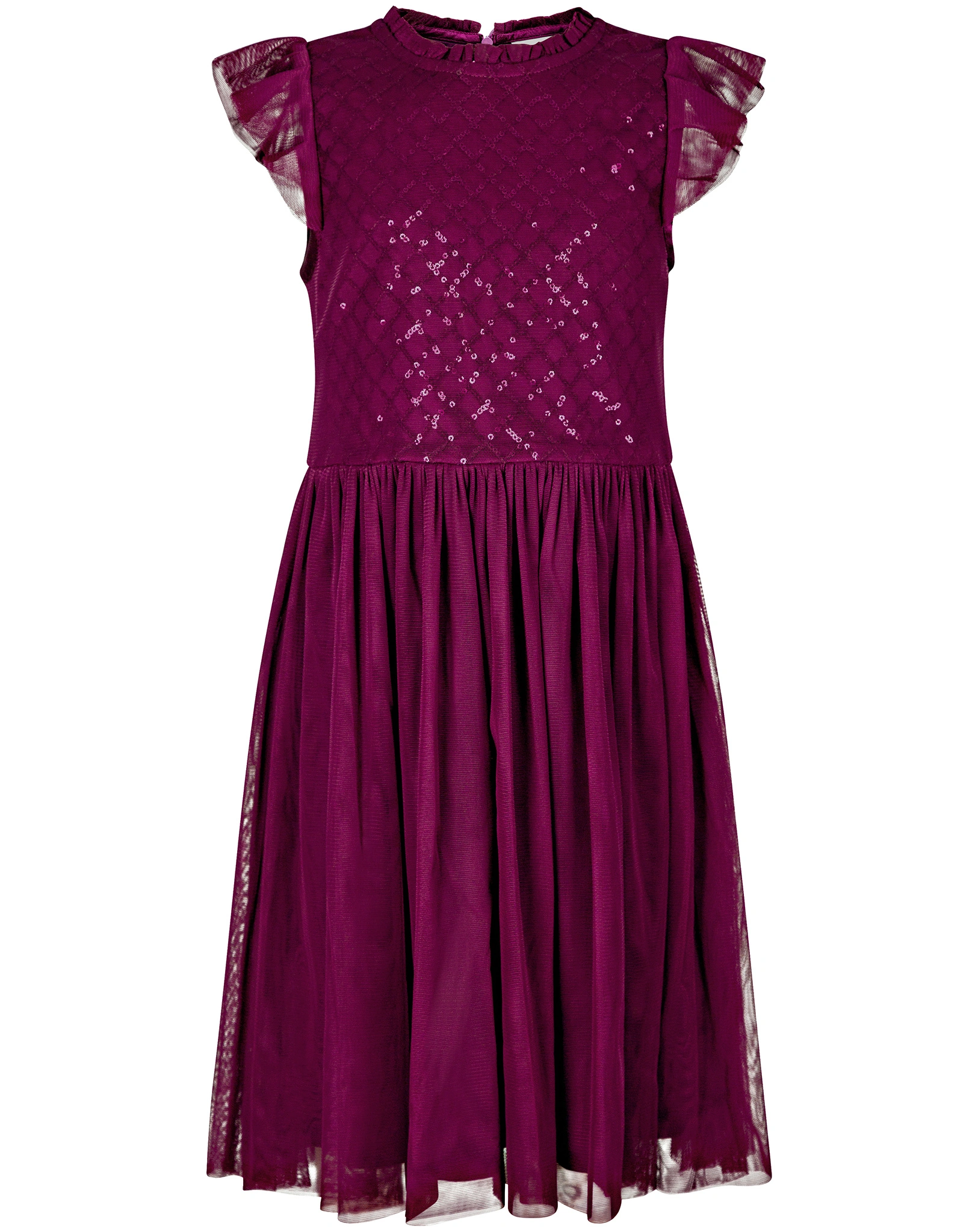 Kurzarm-Kleid GLAM in berry