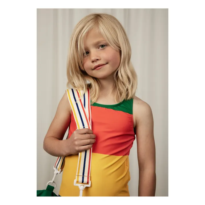 Mini Rodini Maillot de Bain Rayure Matière Recyclée | Rouge