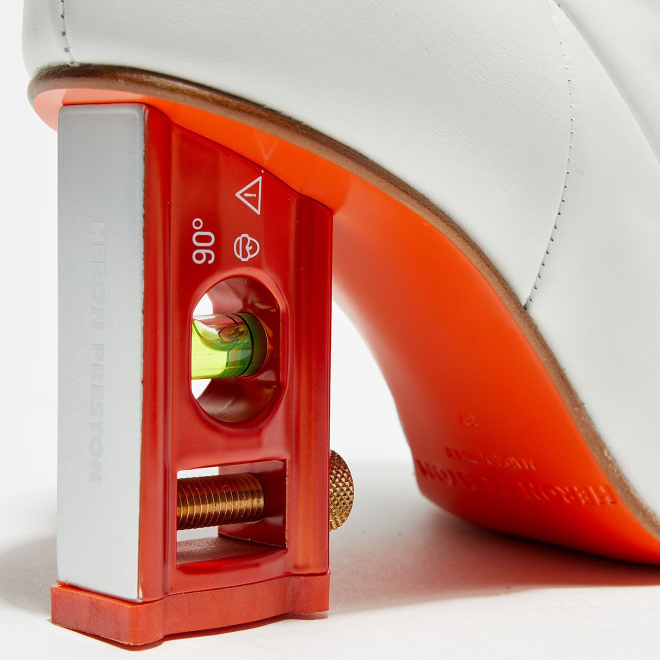 Heron Preston Bottines en Cuir Level blanc/orange - Talon 7,5 cm