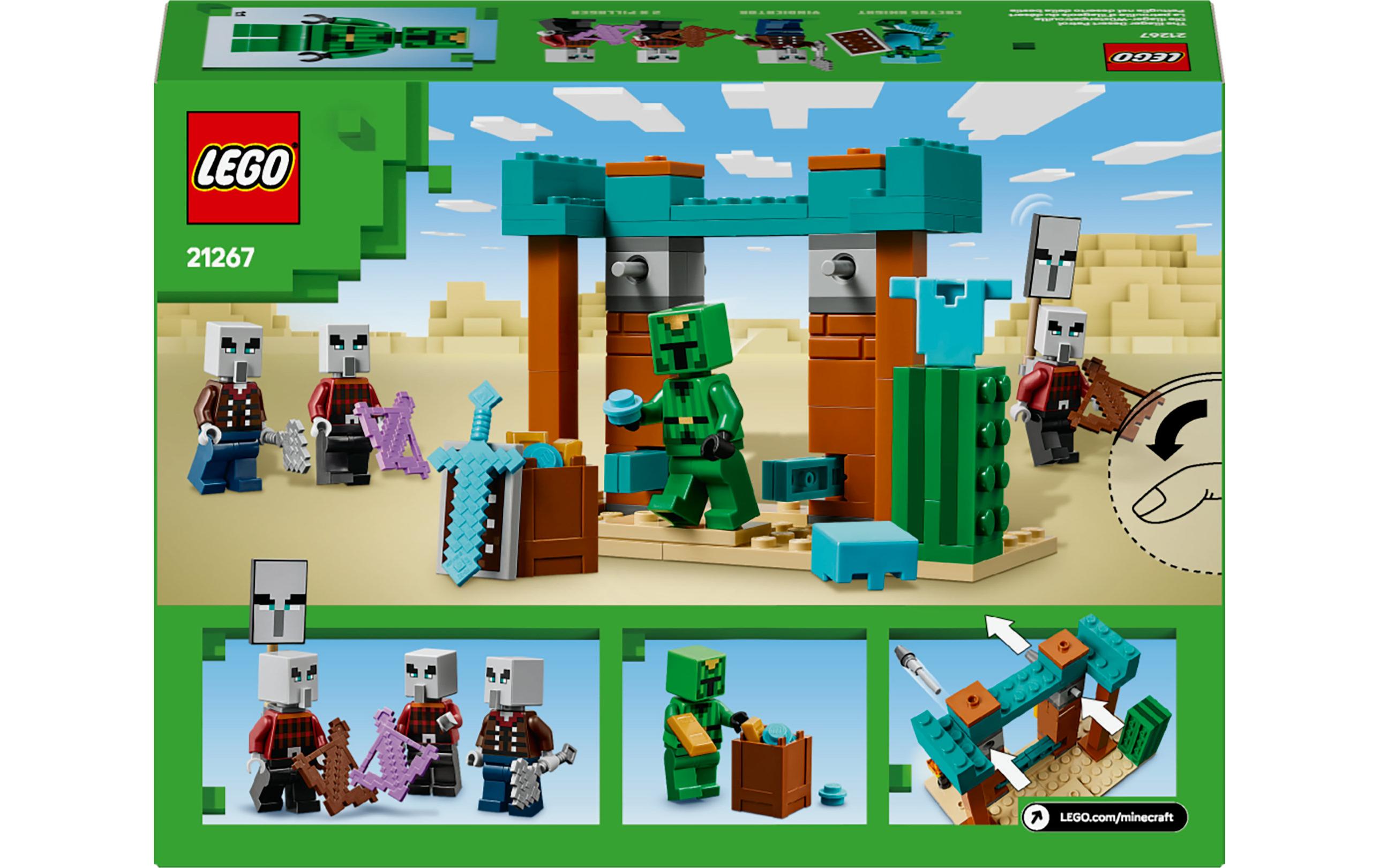 Minecraft Die Illager-Wüstenpatrouille 21267Kleiner Aussenposten, riesiger Actionspass