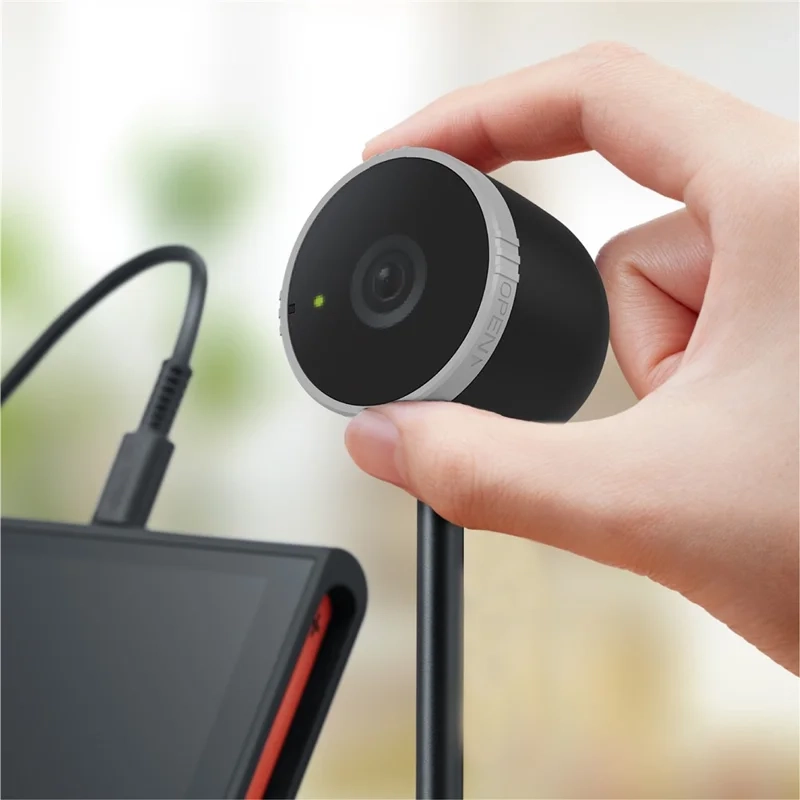 USB-C Weitwinkel 1080p Webcam Video-Chat Kamera mit Ambient Light für Nintendo Switch 2 - Schwarz