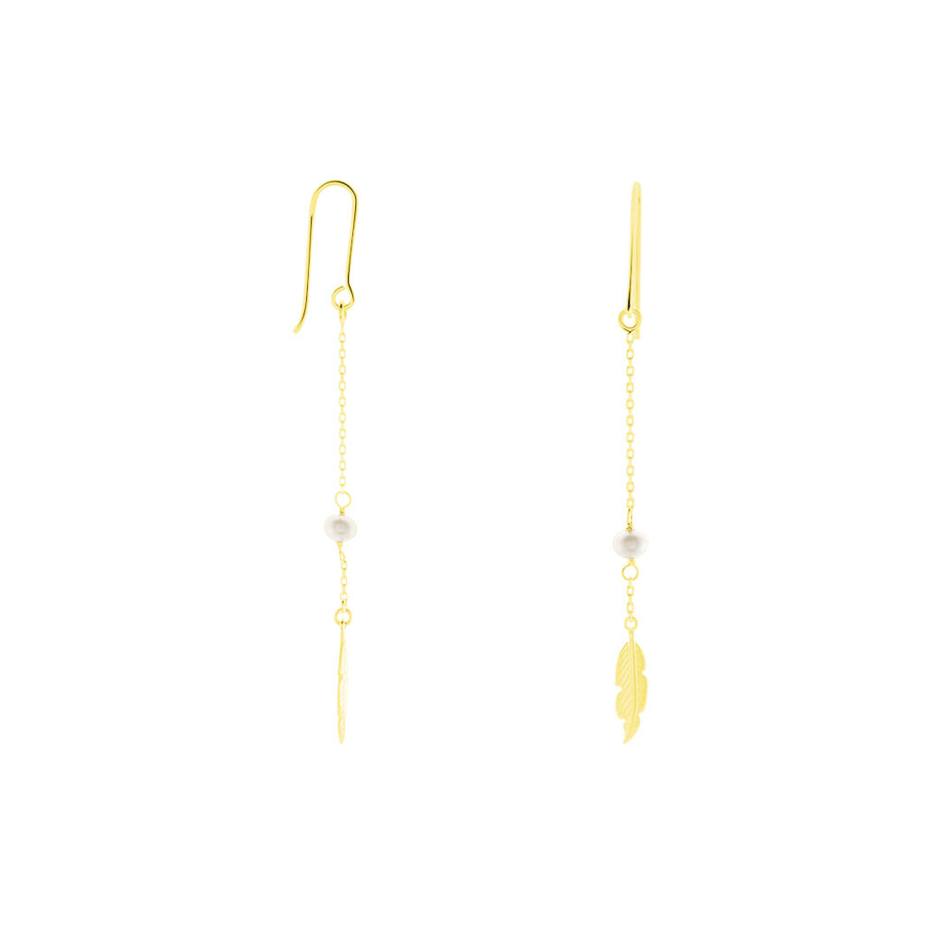 Boucles D'oreilles Pendantes Juditte Or Jaune Perle De Culture