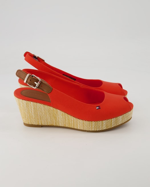 Tommy Hilfiger Iconic Elba Sling Back Wedges in Orange