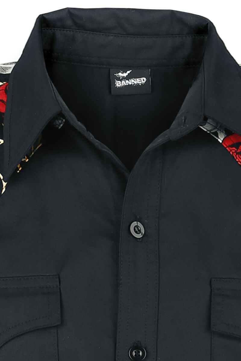 Skull Rose | Banned Chemise manches courtes