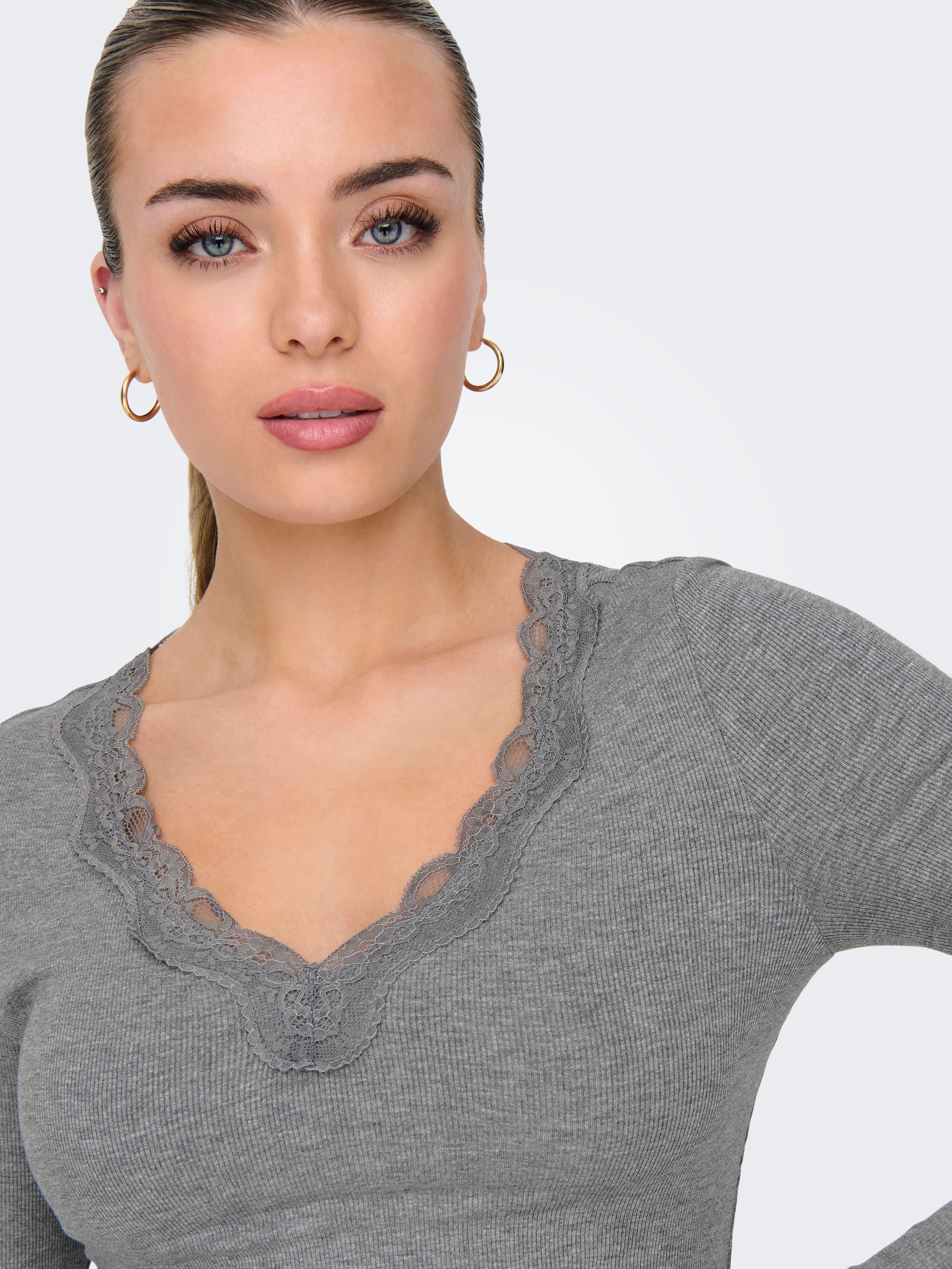 JDYETOILE Top Medium Grey Melange