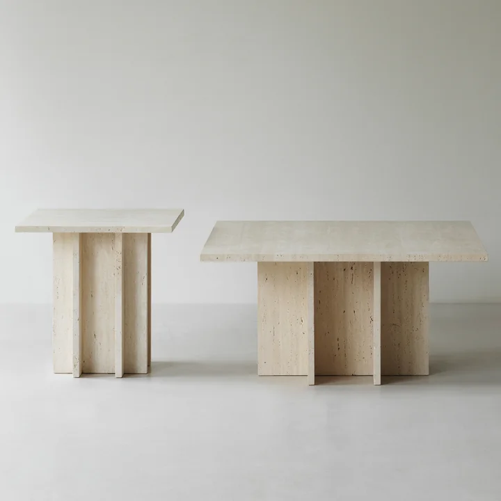 Normann Copenhagen - Edge Couchtisch, large, travertine