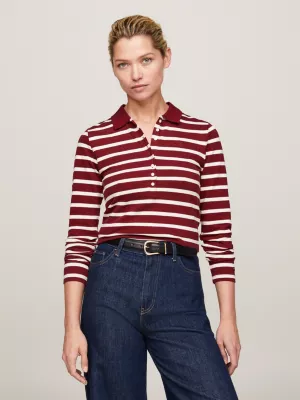 Polo de manga comprida e corte justo