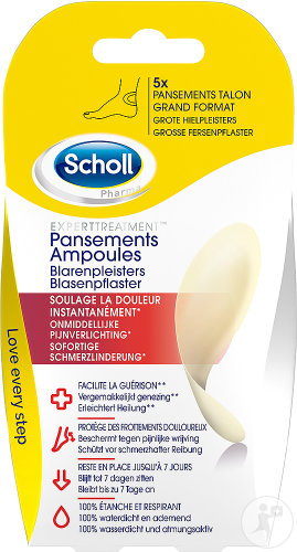 Scholl Pansements Ampoule Talon Grand Format Sans Latex 5 Pièces