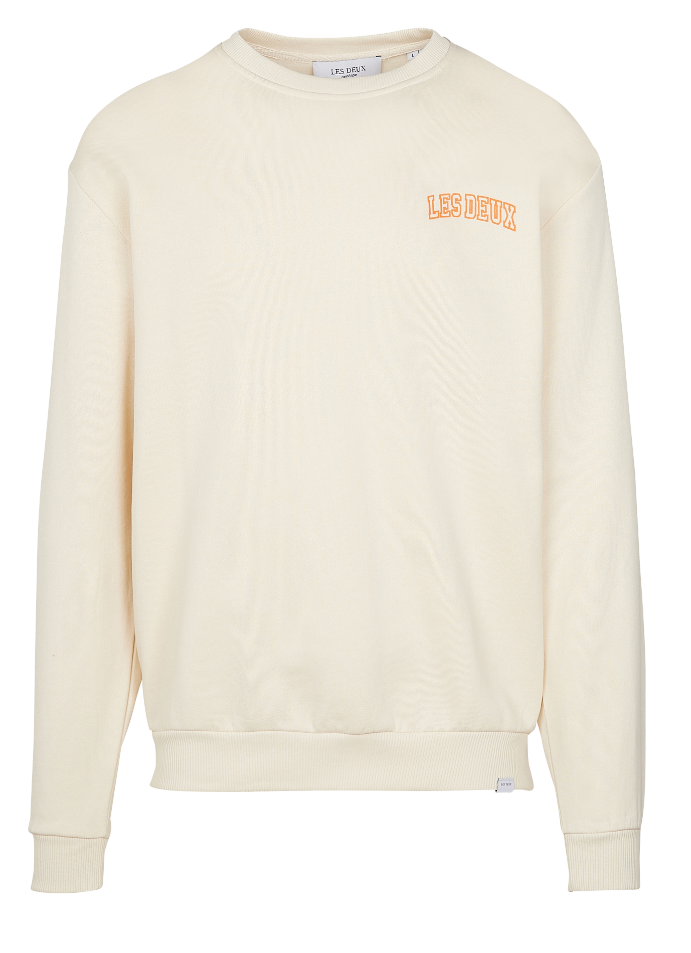 Sweat à col rond en coton| Beige