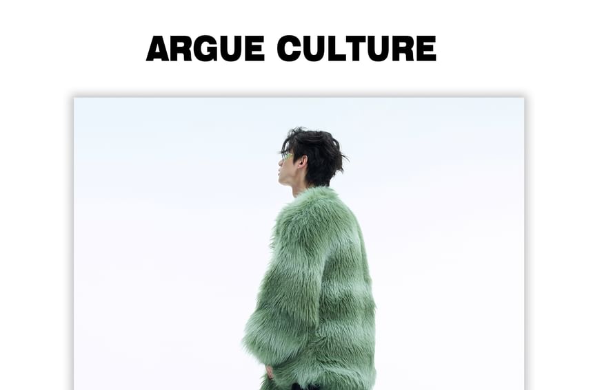 kooklay - V-hals tweekleurige pluizige cardigan