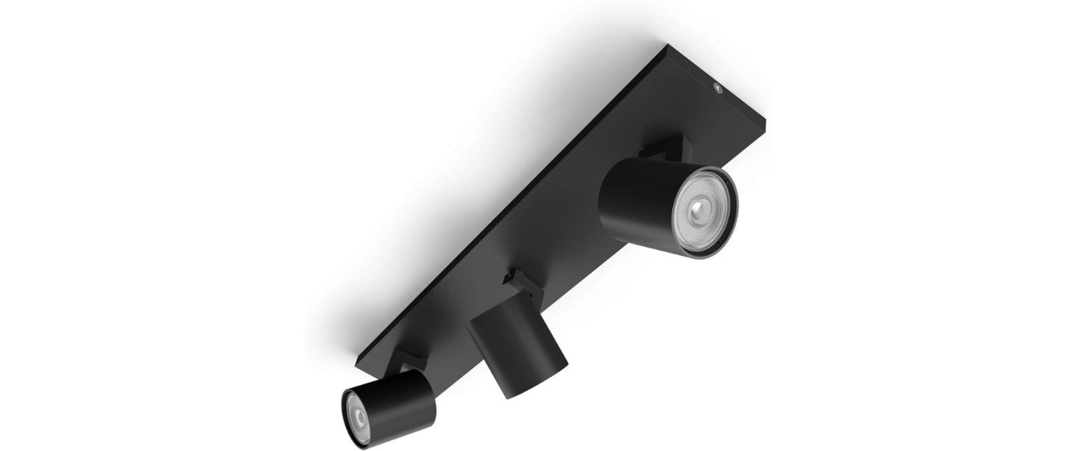 Aufbauspot Kosipo, 3 x GU10, 5.5 W, SchwarzMyLiving Aufbauleuchte mit beweglichem Leuchtenkopf